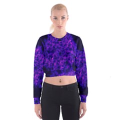 Queen Annes Lace In Blue And Purple Cropped Sweatshirt by okhismakingart