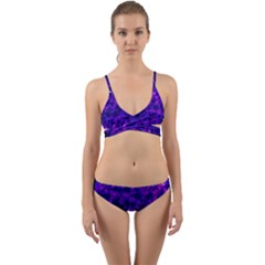 Queen Annes Lace In Blue And Purple Wrap Around Bikini Set by okhismakingart