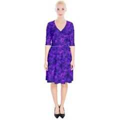 Queen Annes Lace In Blue And Purple Wrap Up Cocktail Dress by okhismakingart