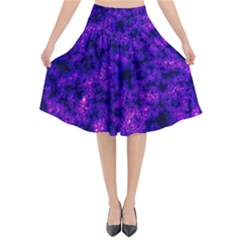 Queen Annes Lace In Blue And Purple Flared Midi Skirt by okhismakingart