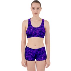 Queen Annes Lace In Blue And Purple Work It Out Gym Set by okhismakingart