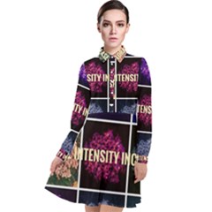 Floral Intensity Increases  Long Sleeve Chiffon Shirt Dress