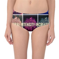 Floral Intensity Increases  Mid-waist Bikini Bottoms by okhismakingart