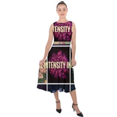 Floral Intensity Increases  Midi Tie-back Chiffon Dress by okhismakingart