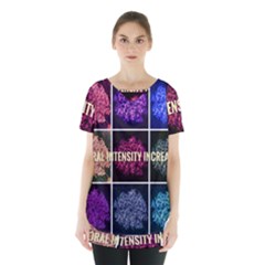 Floral Intensity Increases  Skirt Hem Sports Top