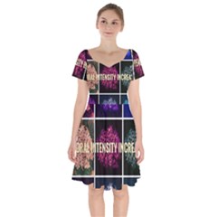 Floral Intensity Increases  Short Sleeve Bardot Dress by okhismakingart