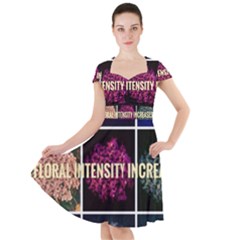 Floral Intensity Increases  Cap Sleeve Midi Dress by okhismakingart