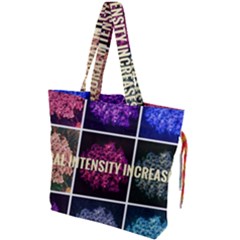 Floral Intensity Increases  Drawstring Tote Bag by okhismakingart