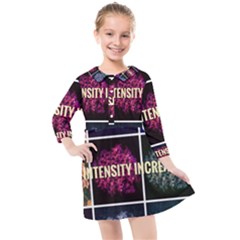 Floral Intensity Increases  Kids  Quarter Sleeve Shirt Dress by okhismakingart