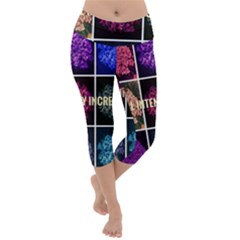 Floral Intensity Increases  Lightweight Velour Capri Yoga Leggings by okhismakingart