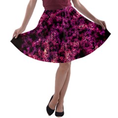 Queen Annes Lace In Red A-line Skater Skirt by okhismakingart