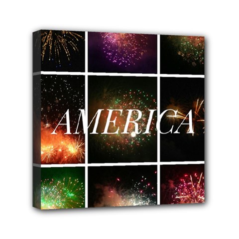 America Mini Canvas 6  X 6  (stretched) by okhismakingart