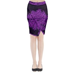 Queen Annes Lace In Purple Midi Wrap Pencil Skirt by okhismakingart