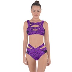 Queen Annes Lace In Purple Bandaged Up Bikini Set  by okhismakingart