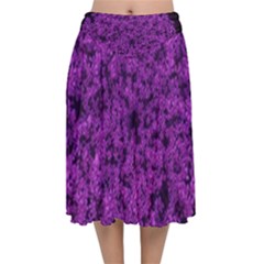 Queen Annes Lace In Purple Velvet Flared Midi Skirt by okhismakingart