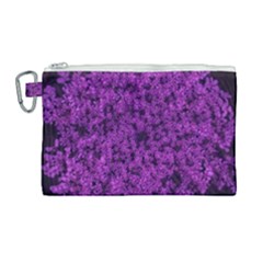 Queen Annes Lace In Purple Canvas Cosmetic Bag (large) by okhismakingart