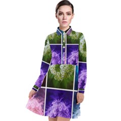 Closing Queen Annes Lace Collage (horizontal) Long Sleeve Chiffon Shirt Dress