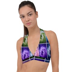 Closing Queen Annes Lace Collage (horizontal) Halter Plunge Bikini Top by okhismakingart