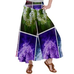 Closing Queen Annes Lace Collage (horizontal) Satin Palazzo Pants by okhismakingart