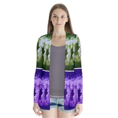 Closing Queen Annes Lace Collage (horizontal) Drape Collar Cardigan by okhismakingart