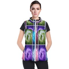 Closing Queen Annes Lace Collage (horizontal) Women s Puffer Vest by okhismakingart