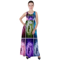 Closing Queen Annes Lace Collage (horizontal) Empire Waist Velour Maxi Dress