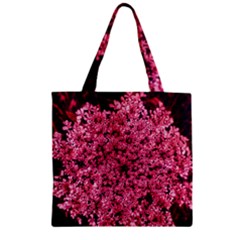 Queen Annes Lace In Red Part Ii Zipper Grocery Tote Bag by okhismakingart