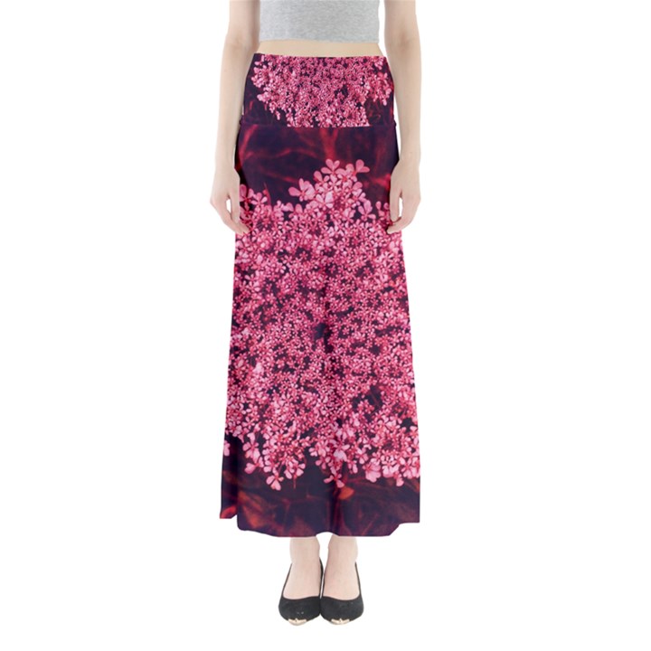 Queen Annes Lace in Red Part II Full Length Maxi Skirt