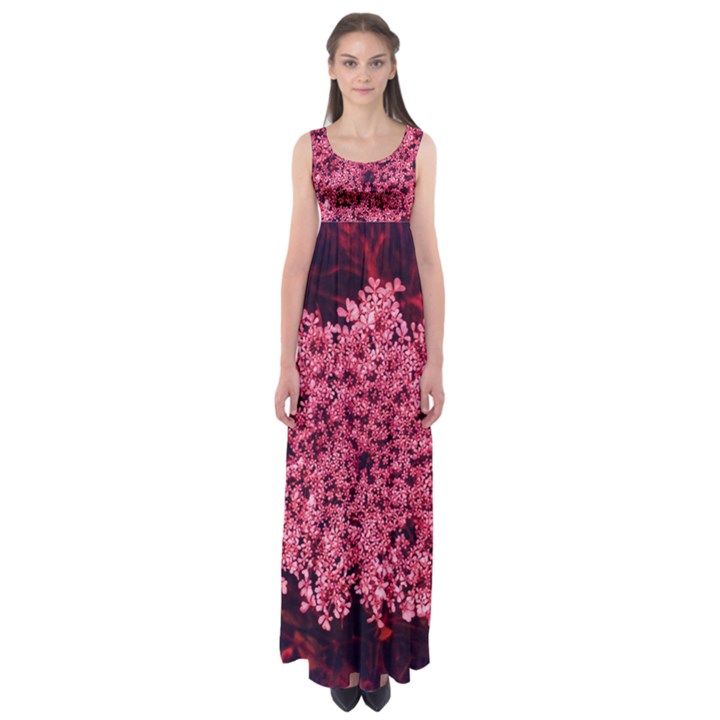 Queen Annes Lace in Red Part II Empire Waist Maxi Dress