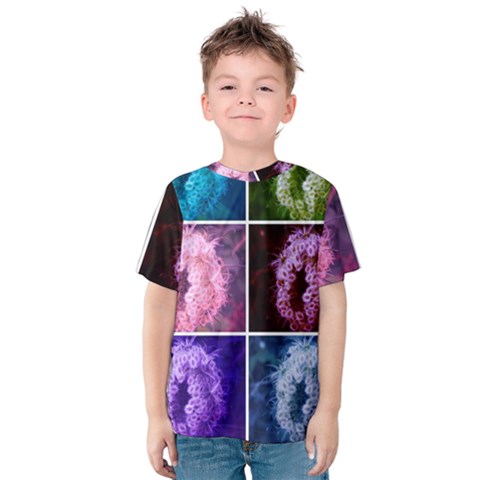 Closing Queen Annes Lace Collage (vertical) Kids  Cotton Tee by okhismakingart