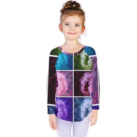 Closing Queen Annes Lace Collage (vertical) Kids  Long Sleeve Tee by okhismakingart