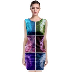 Closing Queen Annes Lace Collage (vertical) Sleeveless Velvet Midi Dress by okhismakingart