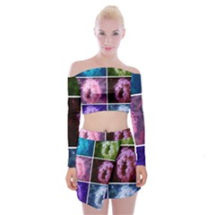 Closing Queen Annes Lace Collage (vertical) Off Shoulder Top With Mini Skirt Set by okhismakingart