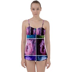 Closing Queen Annes Lace Collage (vertical) Babydoll Tankini Set by okhismakingart