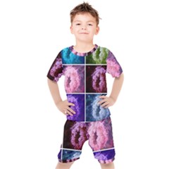 Closing Queen Annes Lace Collage (vertical) Kids  Tee And Shorts Set by okhismakingart