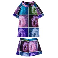 Closing Queen Annes Lace Collage (vertical) Kids  Swim Tee And Shorts Set by okhismakingart