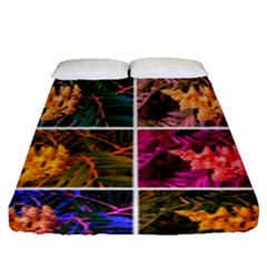 Sideways Sumac Collage Fitted Sheet (queen Size) by okhismakingart