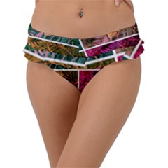 Sideways Sumac Collage Frill Bikini Bottom by okhismakingart