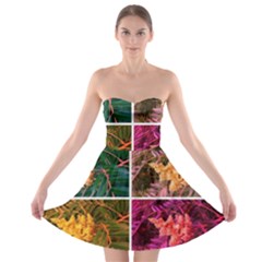 Sideways Sumac Collage Strapless Bra Top Dress by okhismakingart