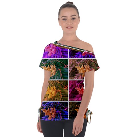 Sideways Sumac Collage Tie-up Tee by okhismakingart