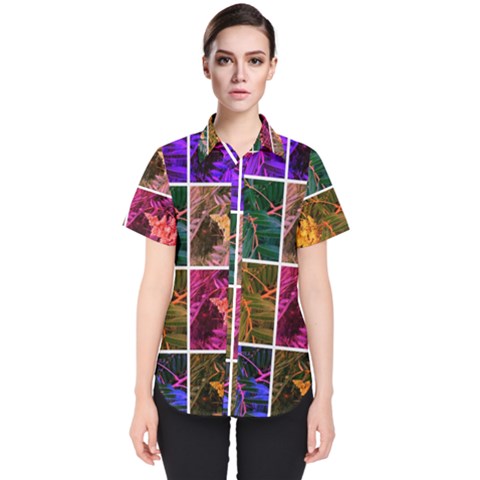 Sideways Sumac Collage Women s Short Sleeve Shirt by okhismakingart