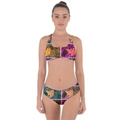 Sideways Sumac Collage Criss Cross Bikini Set by okhismakingart