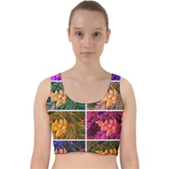 Sideways Sumac Collage Velvet Racer Back Crop Top by okhismakingart