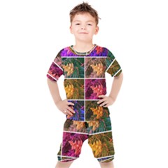 Sideways Sumac Collage Kids  Tee And Shorts Set by okhismakingart