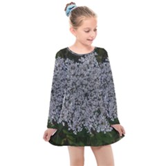 Queen Annes Lace Original Kids  Long Sleeve Dress by okhismakingart