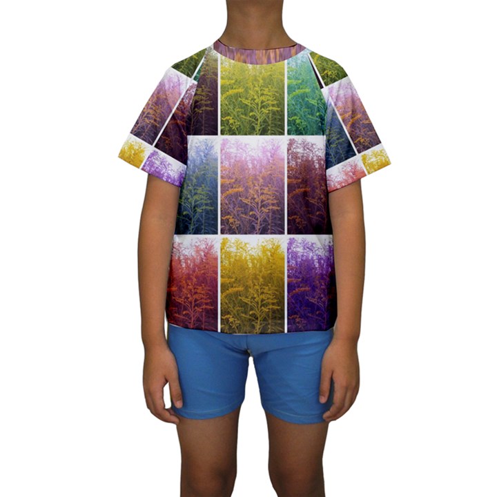 Goldenrod Collage Kids  Short Sleeve Swimwear