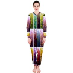 Goldenrod Collage Onepiece Jumpsuit (ladies)  by okhismakingart