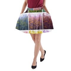 Goldenrod Collage A-line Pocket Skirt by okhismakingart