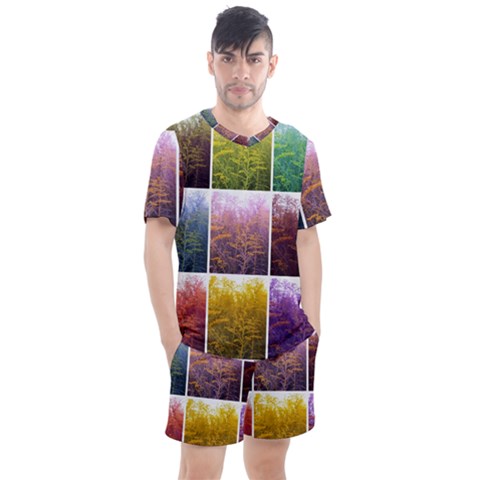 Goldenrod Collage Men s Mesh Tee And Shorts Set by okhismakingart