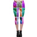 Color Block Queen Annes Lace Collage Capri Leggings  View1